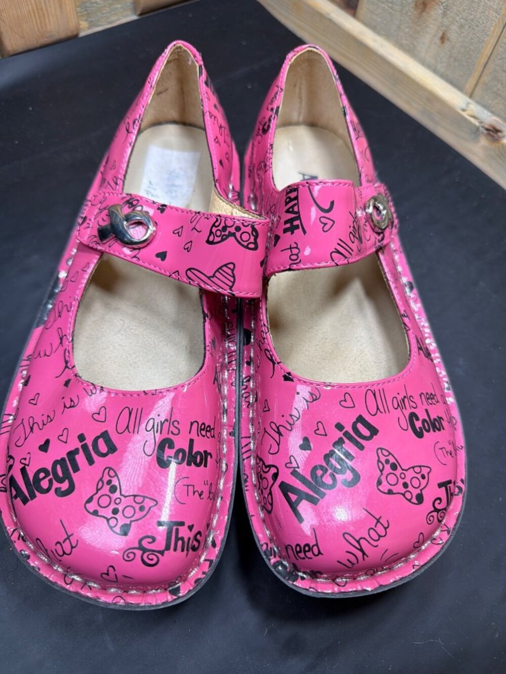 Alegria Paloma Pink Ribbon Breast Cancer Awareness Mary Jane Shoes EU38 US 8-8.8 - Picture 4 of 8